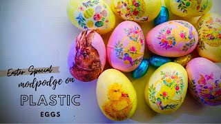🐣Easter egg craft| HOW TO DECOUPAGE ON PLASTIC EGGS? |Decoupage Tutorial| Easter series 5