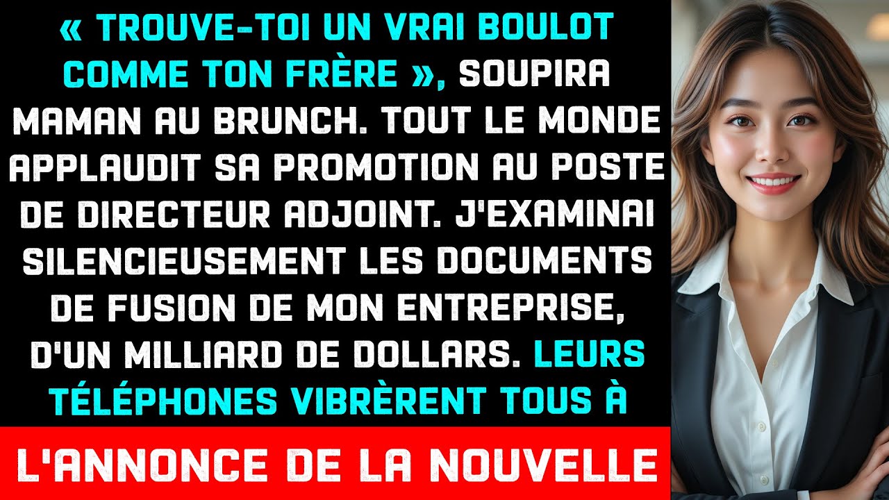 Le brunch familial venait à peine de commencer que mon père levait déjà son verre en riant : « Assistant manager chez Target. Ça, c’est du vrai leadership, fiston. » Toute la table a applaudi mon...
