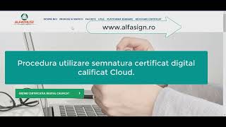 Semnare In Cloud Alfatrust Certification