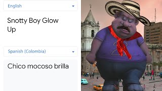 Snotty Boy Glow Up in different languages meme
