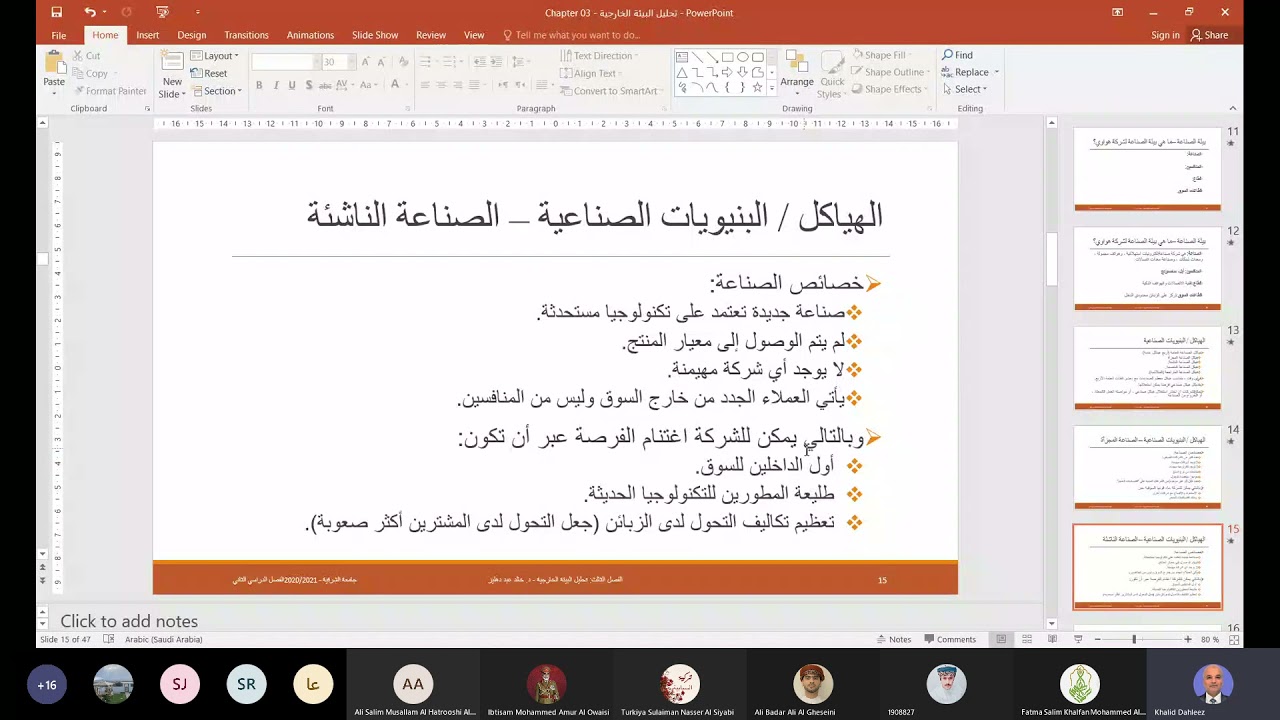 تحليل البيئة الخارجية   الهياكل والبنيويات الصناعية