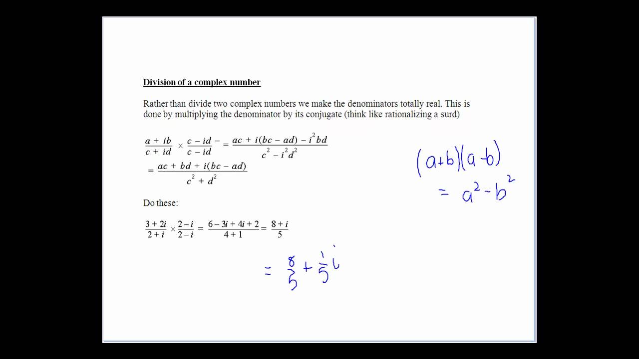 Arithmetic using Complex Numbers - YouTube