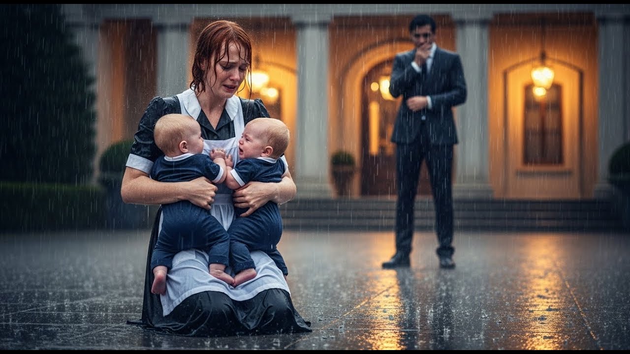 Во время сильного дождя горничная обняла близнецов — и миллиардер заплакал 😢🔥