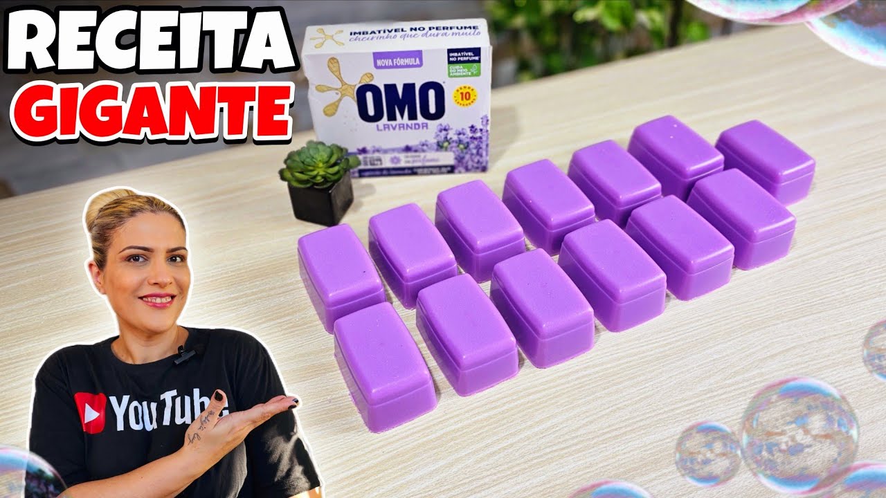 SABÃO SEM ÓLEO SEM SODA TIPO OMO LAVANDA BRANQUEADOR 😱🥰 RECEITA GIGANTE 😱
