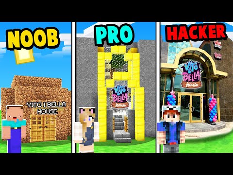 MINECRAFT - VITO I BELLA HOUSE CHALLENGE | Noob VS Pro VS Hacker | Vito vs Bella