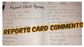 Report card remarks for students| result sheet remarks | comment for student reports