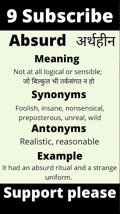Absurd Meaning Synonyms And Antonyms With Example YouTube absurd-meaning-synonyms-and-antonyms-with-example-youtube