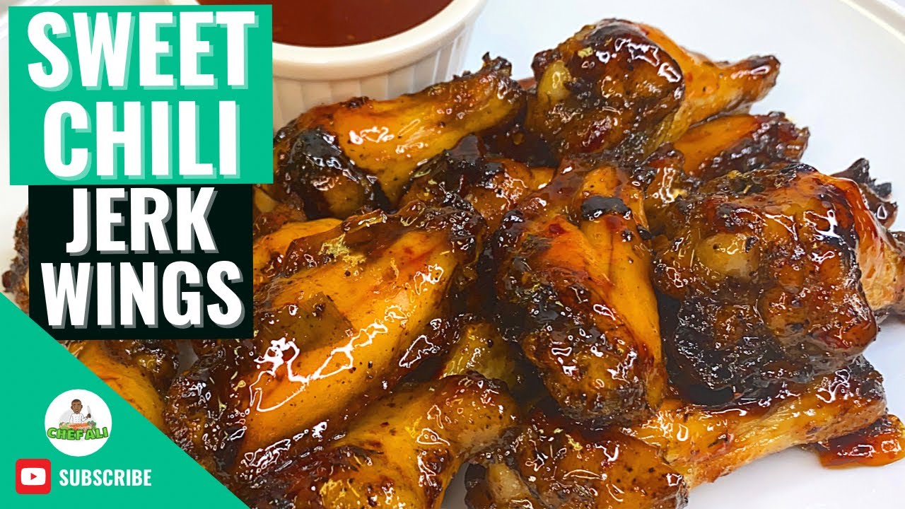 Sweet Chili Jerk Wings Jerk Wings Recipe How to make Jerk Wings Baked Jerk Chicken Wings