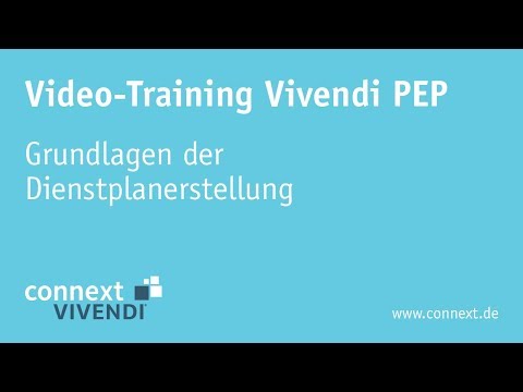 Grundlagen der Dienstplanerstellung in Vivendi PEP