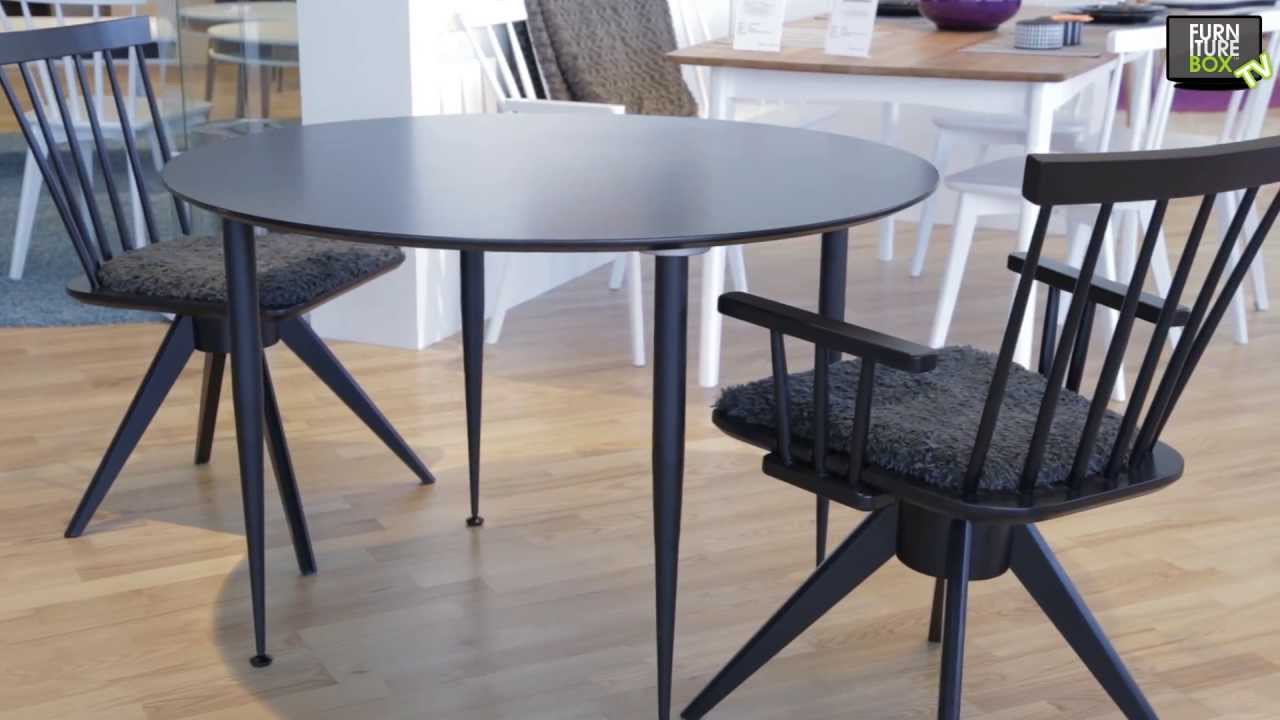 Perstorp bord 110 svart 2 lidingà stol svart/tyg furniturebox ... Spisestuebord 110