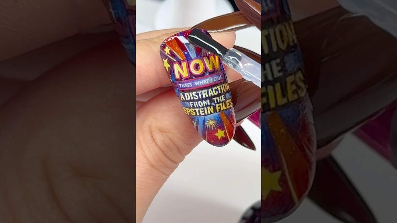 stay angry 😤🗂️ #nailart #epsteinfiles