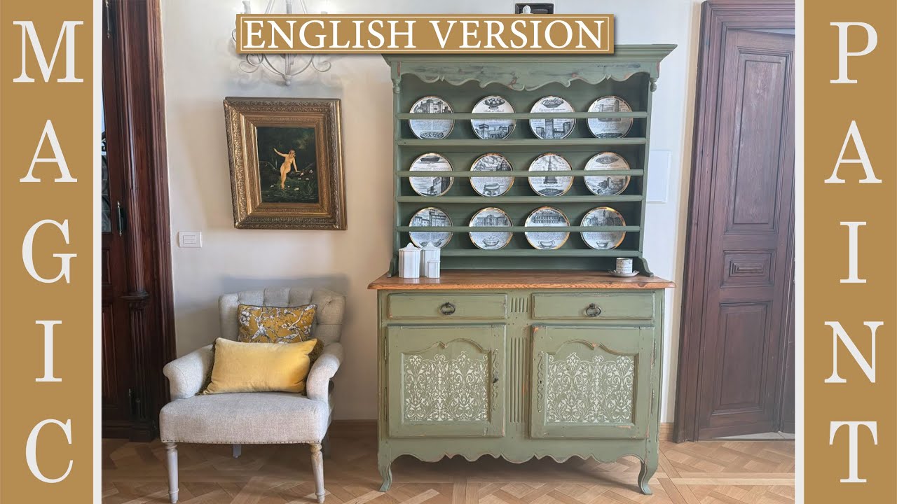 How to paint an antique wooden cabinet! Chalk Paint for DIY ® Elisa & Magic Paint.
