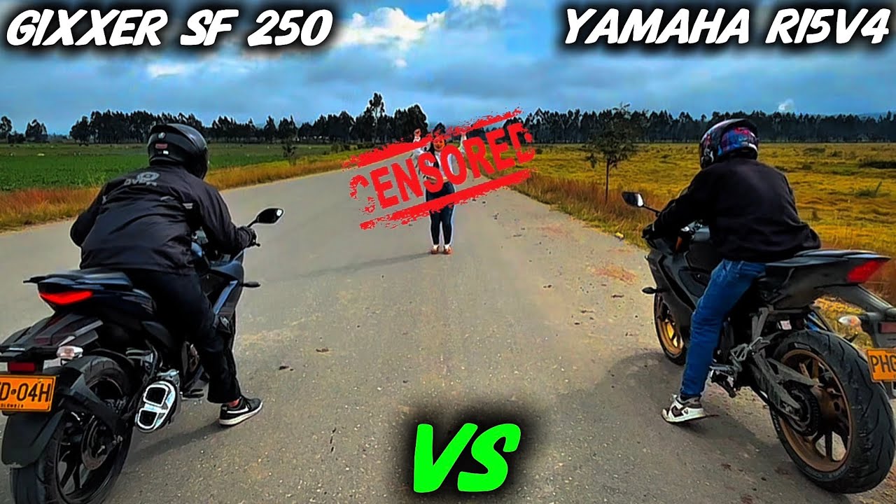Carrera epica🤯 entre la YAMAHA R15 V4 Vs GIXXER sf 250 🚨