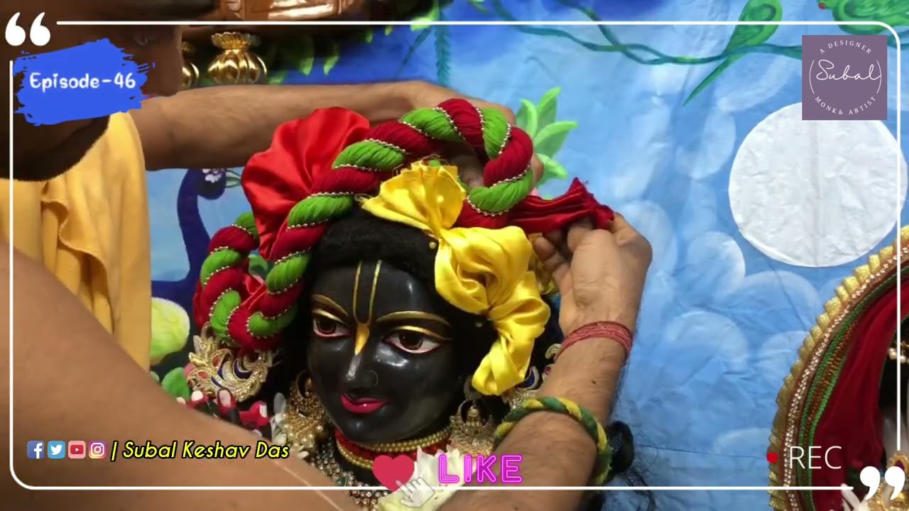 Radha Syamsundar Live Turban Tutorial-46 | Turban Making, ISKCON, Central New Jersey, Deity Darshan.