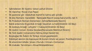 EDEBİYATIMIZDAKİ İLKLER