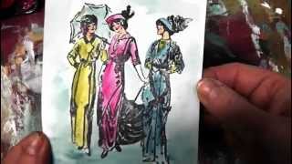 Rubber Stamped Tissue Paper On Greeting Cards