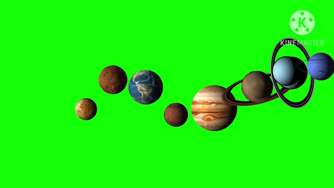Eight Planets Green Screen Video HD Footage