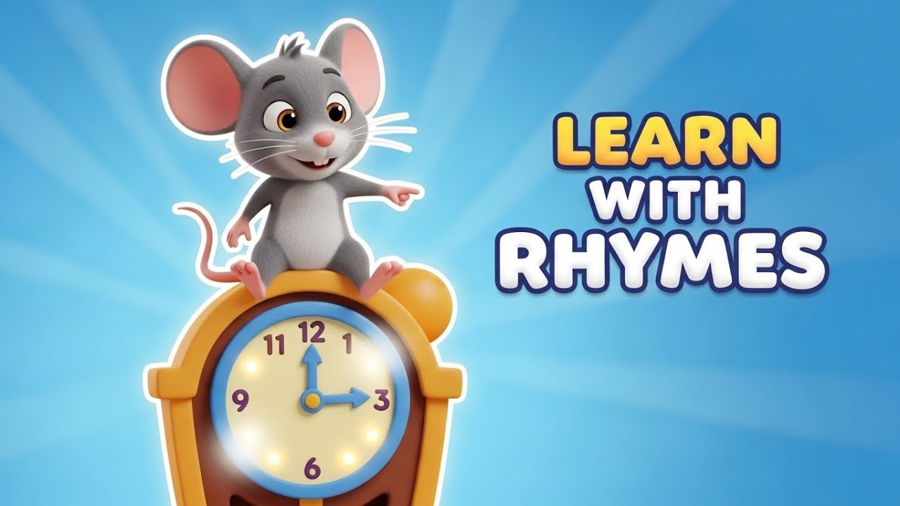 Хикори Дикори Док и милая мышка | 3D-анимированная детская песенка | Детские стишки