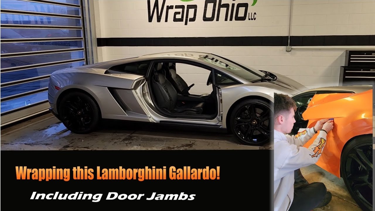 Vinyl Wrapping this Lamborghini Gallardo in supergloss pearlescent orange 