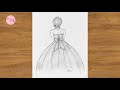 How to draw a girl easy step by step  easy girl backside drawing  pencil drawing