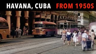Havana Cuba 1950 Street Scenes and Building - Rare Historic Film Resimi