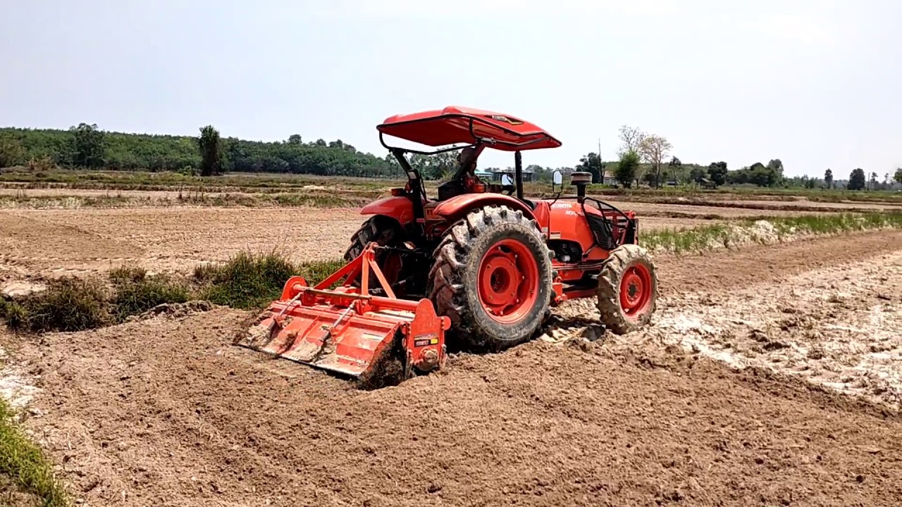 มาดูรถไถ KUBOTA M7040 ปั่นนาดินแห้งจอบหมุนกว้าง 2.20 เมตรจัดจ้านจริงๆ