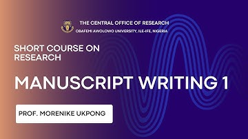 MANUSCRIPT WRITING 1