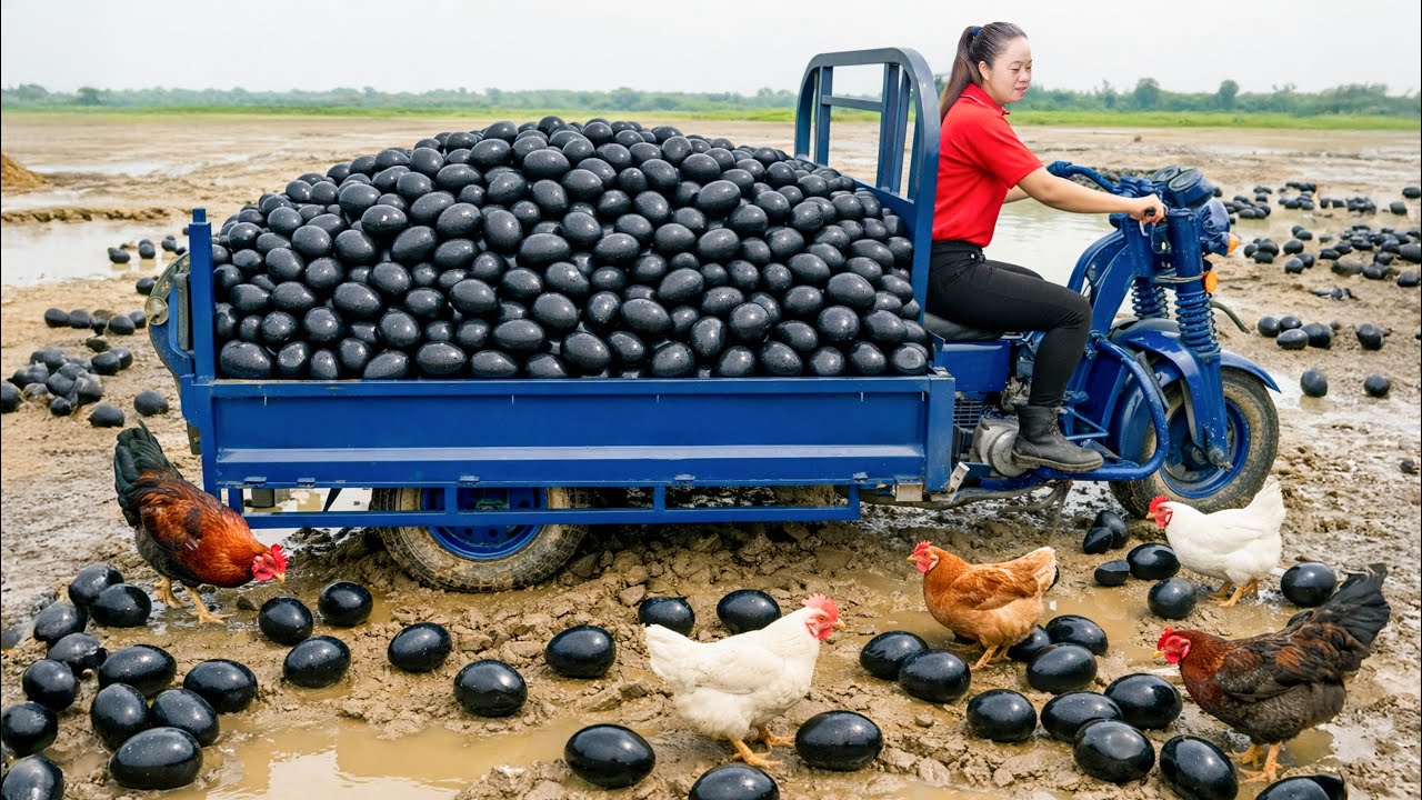 Harvest Black Mutant Eggs & Go to Market Sell | recipe for breeding rare black-colored chicken eggs