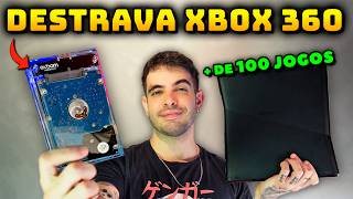 DESBLOQUEEI meu Xbox 360 com um HD LOTADO de Jogos!