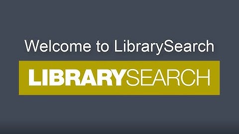Welcome to LibrarySearch