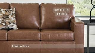 Bolsena 3-Seater Brown Leather Sofa Sleeper