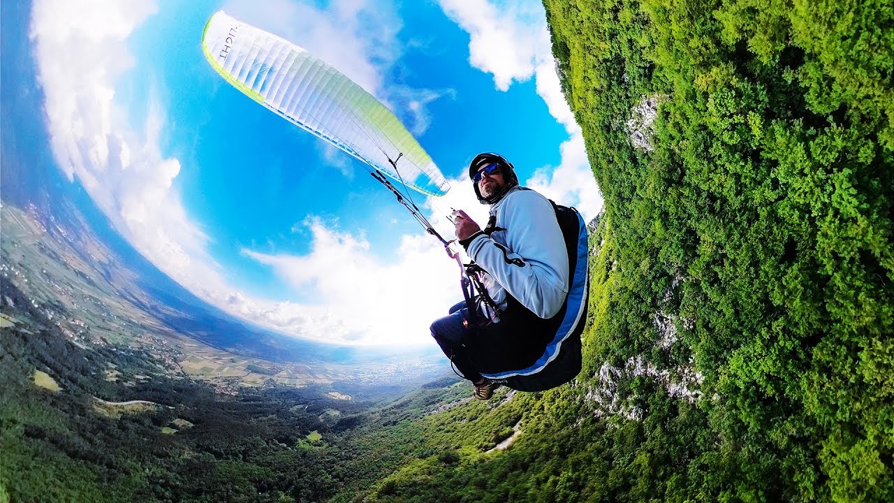 GoPro Fusion first try - paragliding