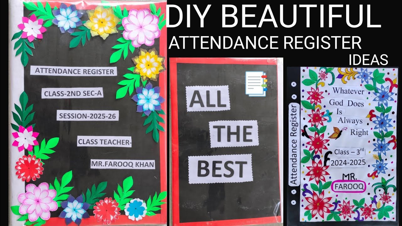 How to make a DIY beautiful attendance register 📗📕📘📑🙂😲 - YouTube
