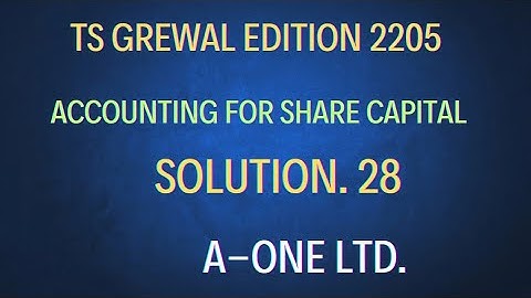 Solution no. 28 | Shares | TS Grewal | Edition 2025@sethsaccountancytricks