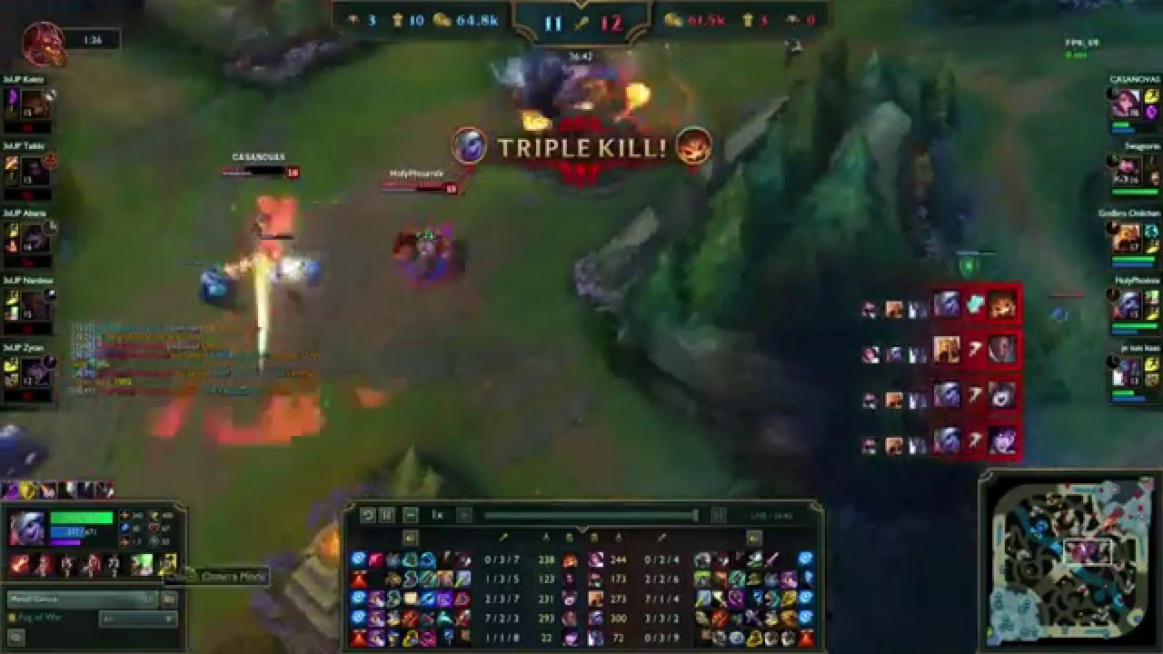 3SUP  vs Team Huma - GodBro 5 man ult w/ Azir