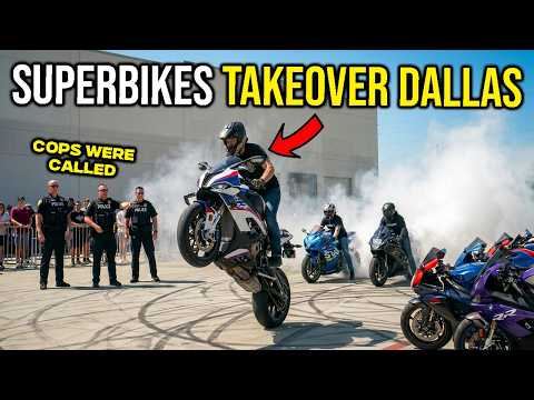 Insane Superbike Meet In Dallas | Burnouts, Wheelies & Police