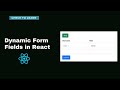 Dynamic Form Fields in React | How to implement a dynamic form | React Tutorials In Hindi