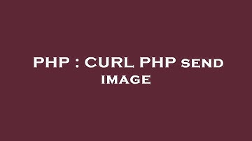 PHP : CURL PHP send image