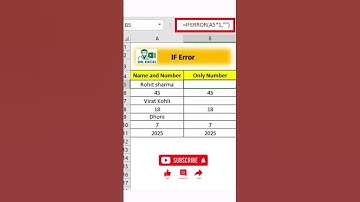 Only Number extract by IFERROR formula in Excel