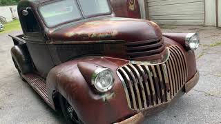 SOLD 1946 Chevy 3100 Shortbed Bad Ass Hotrod Patina Ratrod Shop Truck