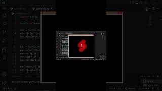 Create a YouTube Logo Using Python Turtle (code in comments) #trending #youtube #shorst