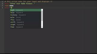 This Bash Script asks for User Input and Displays it.