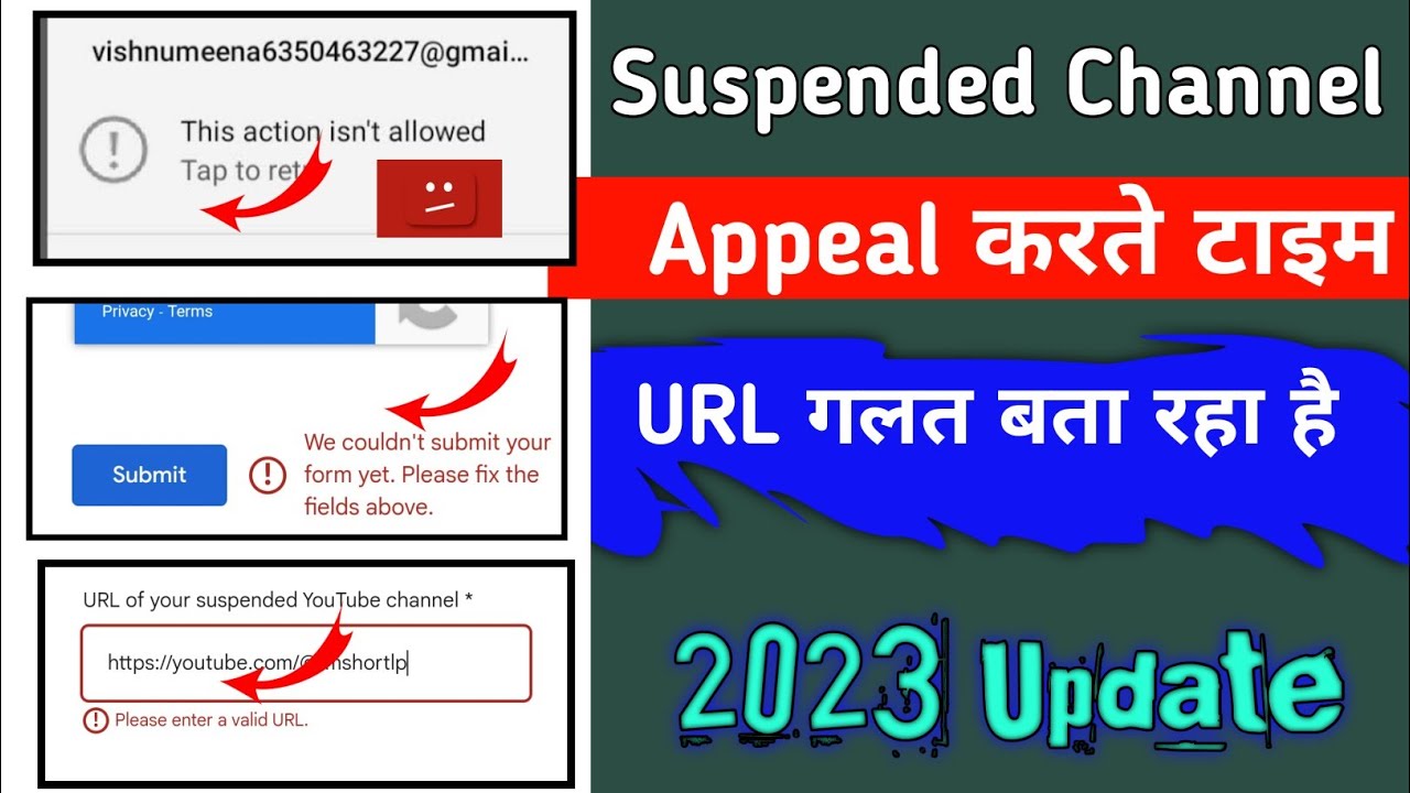 Please enter a valid URL l 🥳 Channel Suspend Huwa Hai l  Ko  appeal karte time 