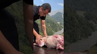 Whole LAMB Cooked under a thick layer of SALT high in the mountains | Village life.