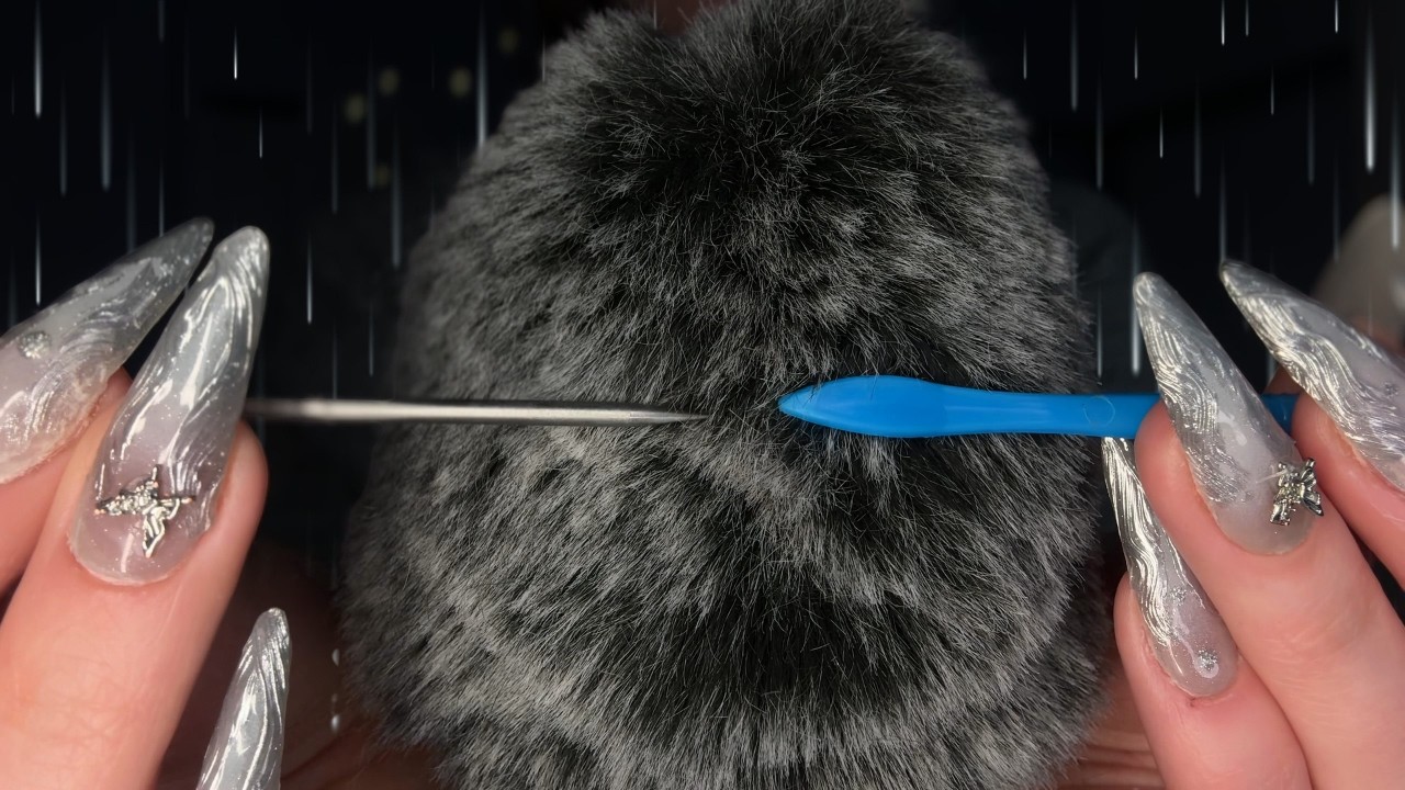 3 Hour Fluffy Scalp Check during a Thunderstorm [ASMR]