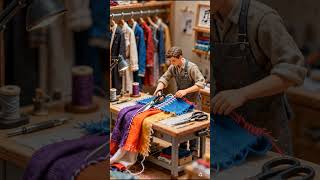A Day in the Life of a Miniature Tailor #youtubeshorts #miniatureworld #tinyworld