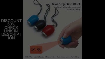 Mini Portable Projection Clock Keychain LED Digital Display Oval Plastic Alarm Clock for Traveling B