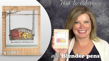 How to color using Stampin Up Blender Pens and Ink pads featuring Sitting Here Stamps