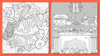 Happy Color by Number app Halloween Witchy Cat Salem Fireplace Calm