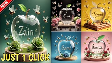Trending Transparent Glass Apple with Name photo editing | photo editing | bing image creator ai